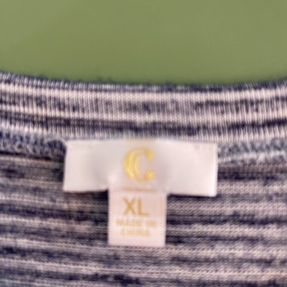 Charming Charlie Blue & White Striped Long Sleeve Shirt size XL - Picture 5 of 5